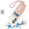 Military Grade All-In-One Hybrid Case with Card Pocket, Kickstand and Hand Strap for Samsung Galaxy S26 Plus - Beige Pink