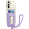 Military Grade All-In-One Hybrid Case with Card Pocket, Kickstand and Hand Strap for Samsung Galaxy S26 Plus - Beige Purple
