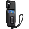 Military Grade All-In-One Hybrid Case with Card Pocket, Kickstand and Hand Strap for Samsung Galaxy S26 Plus - Black