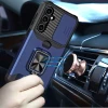 Military Grade All-In-One Ring Stand Card Case for Samsung Galaxy S26 Plus - Blue