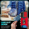 Military Grade All-In-One Ring Stand Card Case for Samsung Galaxy A37 5G - Red