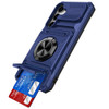 Military Grade All-In-One Ring Stand Case with Card Pocket for Samsung Galaxy A37 5G - Blue