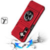 Military Grade All-In-One Ring Stand Case with Card Pocket for Samsung Galaxy A37 5G - Red