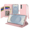 Extra Series Essential Leather Wallet Stand Case for Samsung Galaxy S26 Plus - Rose Gold