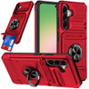 Military Grade All-In-One Ring Stand Case with Card Pocket for Samsung Galaxy A57 5G - Red