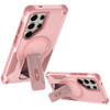 Military Grade HD Armor Magnetic Case with Kickstand for Samsung Galaxy S25 Ultra - Pink