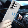 InFrame Series Magnetic Matte Case with Camera Ring Stand for Samsung Galaxy S25 Ultra - Clear