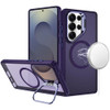 InFrame Series Magnetic Matte Case with Camera Ring Stand for Samsung Galaxy S25 Ultra - Purple