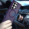 InFrame Series Magnetic Matte Case with Camera Ring Stand for Samsung Galaxy S25 Ultra - Purple