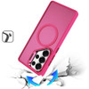 InFrame Series Magnetic Matte Case with Camera Ring Stand for Samsung Galaxy S25 Ultra - Hot Pink
