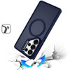 InFrame Series Magnetic Matte Case with Camera Ring Stand for Samsung Galaxy S25 Ultra - Blue
