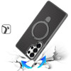 Carbon Fiber Series Magnetic Armor Stand Case for Samsung Galaxy S26 Ultra - Grey
