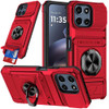 Military Grade All-In-One Ring Stand Case with Card Pocket for Motorola Moto G Power 2026 / 2025 - Red