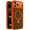 Carbon Fiber Series MagSafe Armor Stand Case for iPhone 17 Pro Max - Cosmic Orange