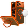 Carbon Fiber Series MagSafe Armor Stand Case for iPhone 17 Pro - Cosmic Orange