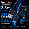 Ampxker 3.3 ft USB-C to USB-A High-Speed Charge & Sync Cable - Black