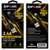 Ampxker 10 ft USB-C to USB-A High-Speed Charge & Sync Cable - Black