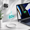 Aukey Circlet Blink 60W USB-C to USB-C Nylon Braided Charge & Sync Cable 1.8M - White