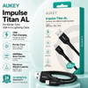 Aukey Impulse Titan AL MFi Certified Lightning to USB-A Charge and Sync Kevlar Core Cable - Black