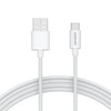 4 ft. High-Speed 3A Braided USB-C to USB-A Charge & Sync Cable - White