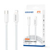 10 ft. Nylon Braided Lightning Connector to USB-C Charge and Sync Cable - White