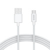 10 ft USB-C to USB-A High-Speed Charge and Sync Braided Cable - White