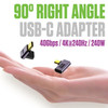 2-Pack 90 Degree Right Angle USB-C Adapter 240W PD Fast Charging