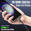 2-In-1 100W USB-C to USB-C Charge and Sync Cable with Dual USB-C Splitter - Black