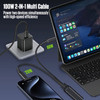 2-In-1 100W USB-C to USB-C Charge and Sync Cable with Dual USB-C Splitter - Black