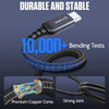 2-In-1 100W USB-C to USB-C Charge and Sync Cable with Dual USB-C Splitter - Black