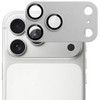Unibody Matte Metal Tempered Glass Camera Lens Protector for iPhone 17 Pro - Silver