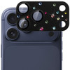 Unibody Matte Metal Tempered Glass Camera Lens Protector for iPhone 17 Pro Max - Rhinestones Black