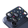 Unibody Matte Metal Tempered Glass Camera Lens Protector for iPhone 17 Pro - Rhinestones Blue