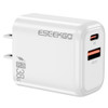 Rapid PD 38W 2 Port USB-C and USB-A Wall Charger - White