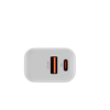 Rapid PD 38W 2 Port USB-C and USB-A Wall Charger - White