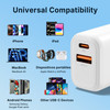 Rapid PD 38W 2 Port USB-C and USB-A Wall Charger - White