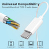 Hi-Fi Digital Audio Circular Wired Earphones with USB-C Connector - White