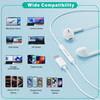 Hi-Fi Digital Audio Circular Wired Earphones with USB-C Connector - White