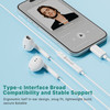 Hi-Fi Digital Audio Circular Wired Earphones with USB-C Connector - White