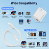 Rapid PD 38W 2 Port USB-C and USB-A Wall Charger with USB-C Cable - White