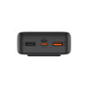 22.5W 20000mAh Power Bank Battery with Integrated USB-C, USB-A and Lightning Charging Cables - Black