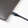 InfinaCore NextGen 100W USB-C to USB-C Nylon Braided Charge & Sync Cable with LED Visual Speed Indicator - Blue