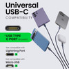InfinaCore NextGen 100W USB-C to USB-C Nylon Braided Charge & Sync Cable with LED Visual Speed Indicator - Blue
