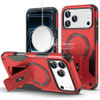 Military Grade HD Armor MagSafe Case with Kickstand for iPhone 17 Pro Max - Red