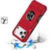Military Grade All-In-One Ring Stand Case with Card Pocket for iPhone 17 Pro Max - Red