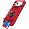 Military Grade All-In-One Ring Stand Case with Card Pocket for iPhone 17 Pro Max - Red
