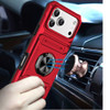 Military Grade All-In-One Ring Stand Case with Card Pocket for iPhone 17 Pro Max - Red