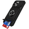 Military Grade All-In-One Ring Stand Case with Card Pocket for iPhone 16 Pro Max - Black
