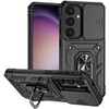 Military Grade Hybrid Case with Ring Grip and Camera Lens Protector for Samsung Galaxy S26 FE - Black