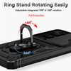 Military Grade Hybrid Case with Ring Grip and Camera Lens Protector for Samsung Galaxy S26 FE - Black